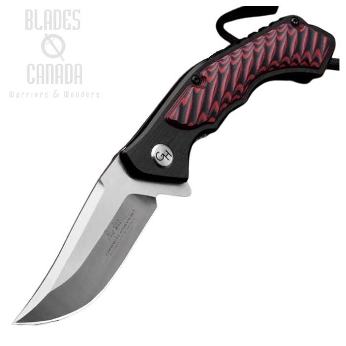 Gil Hibben Red Whirlwind Flipper Folding Knife, Aluminum Handle, GH5115